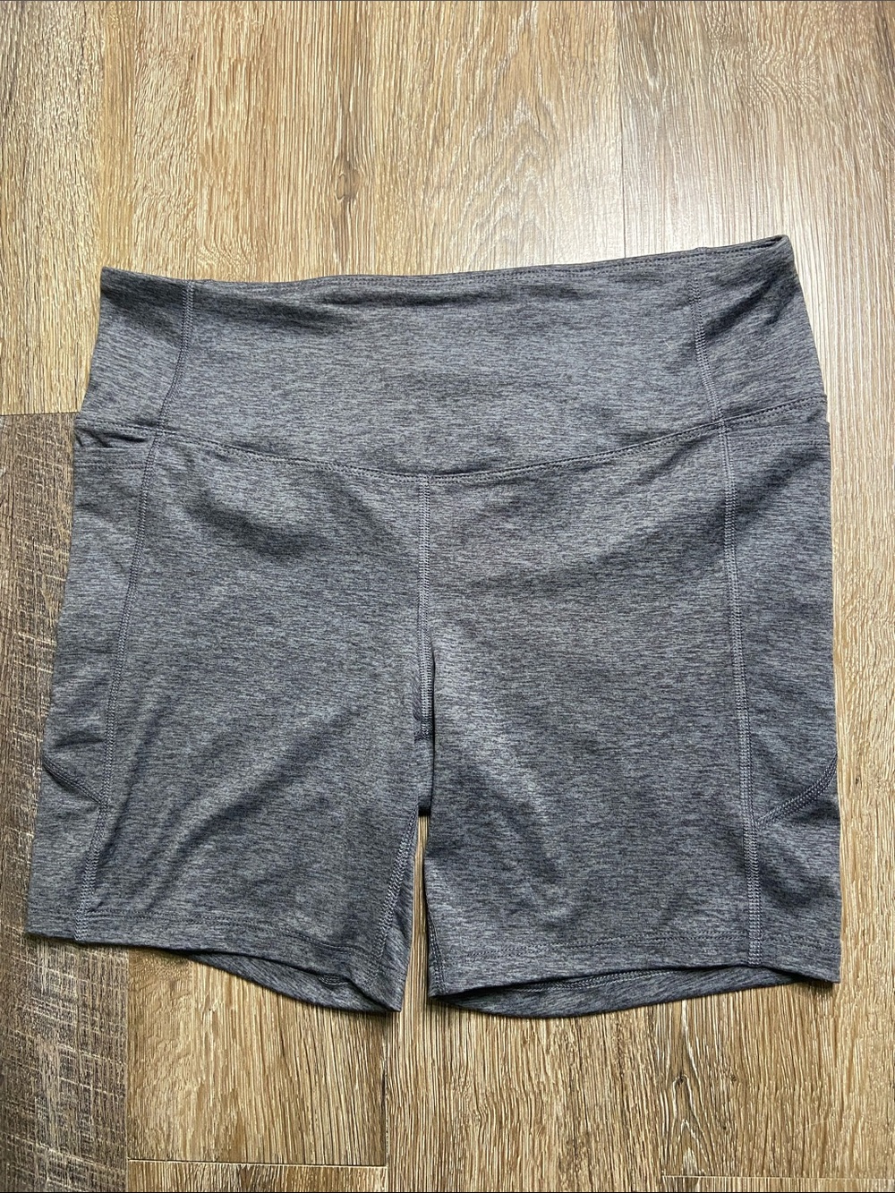 High-Rise Athletic Bike Shorts - Dark Heather Gray